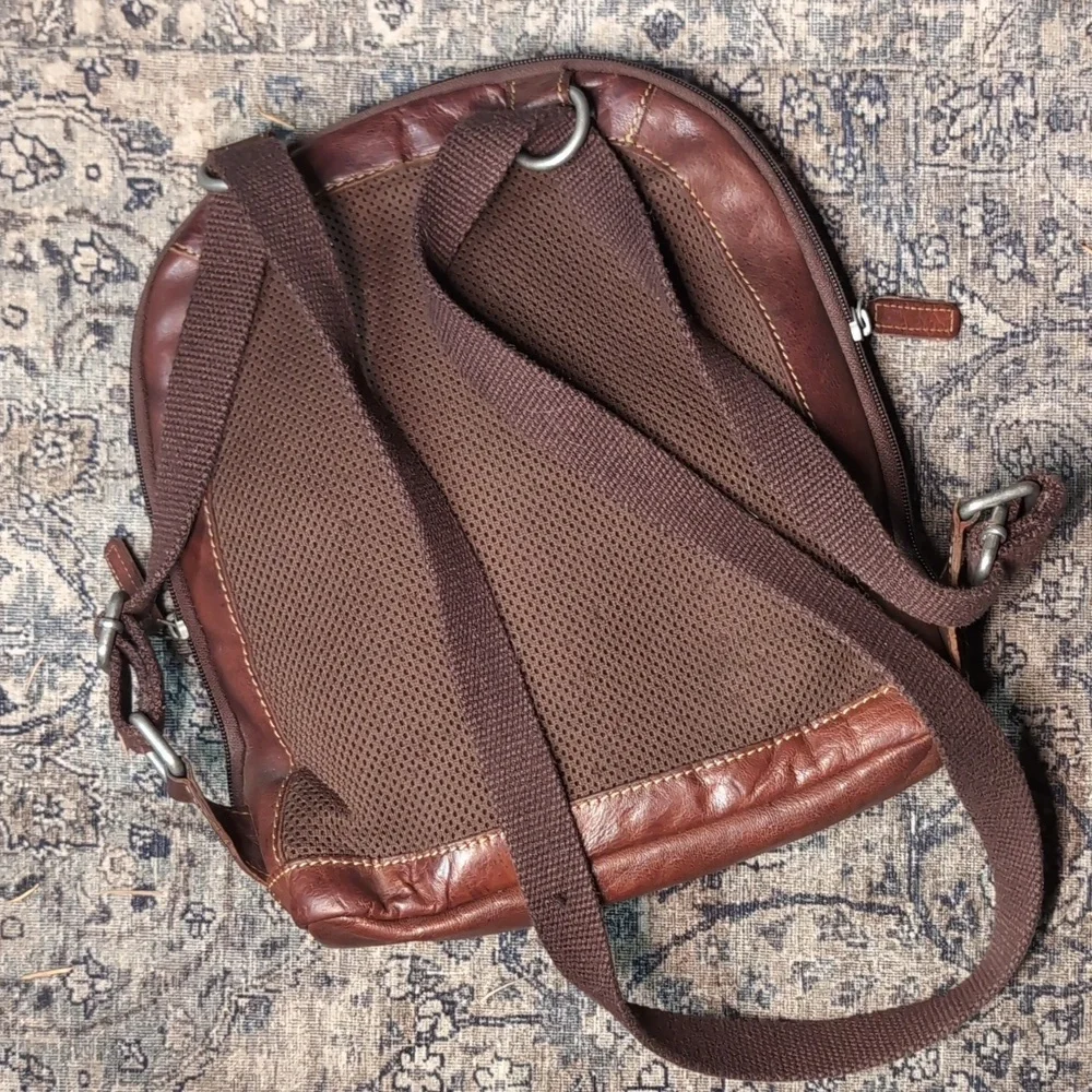 Jack George's Backpack Leather Brown Leather Crossbody Backpack Bag